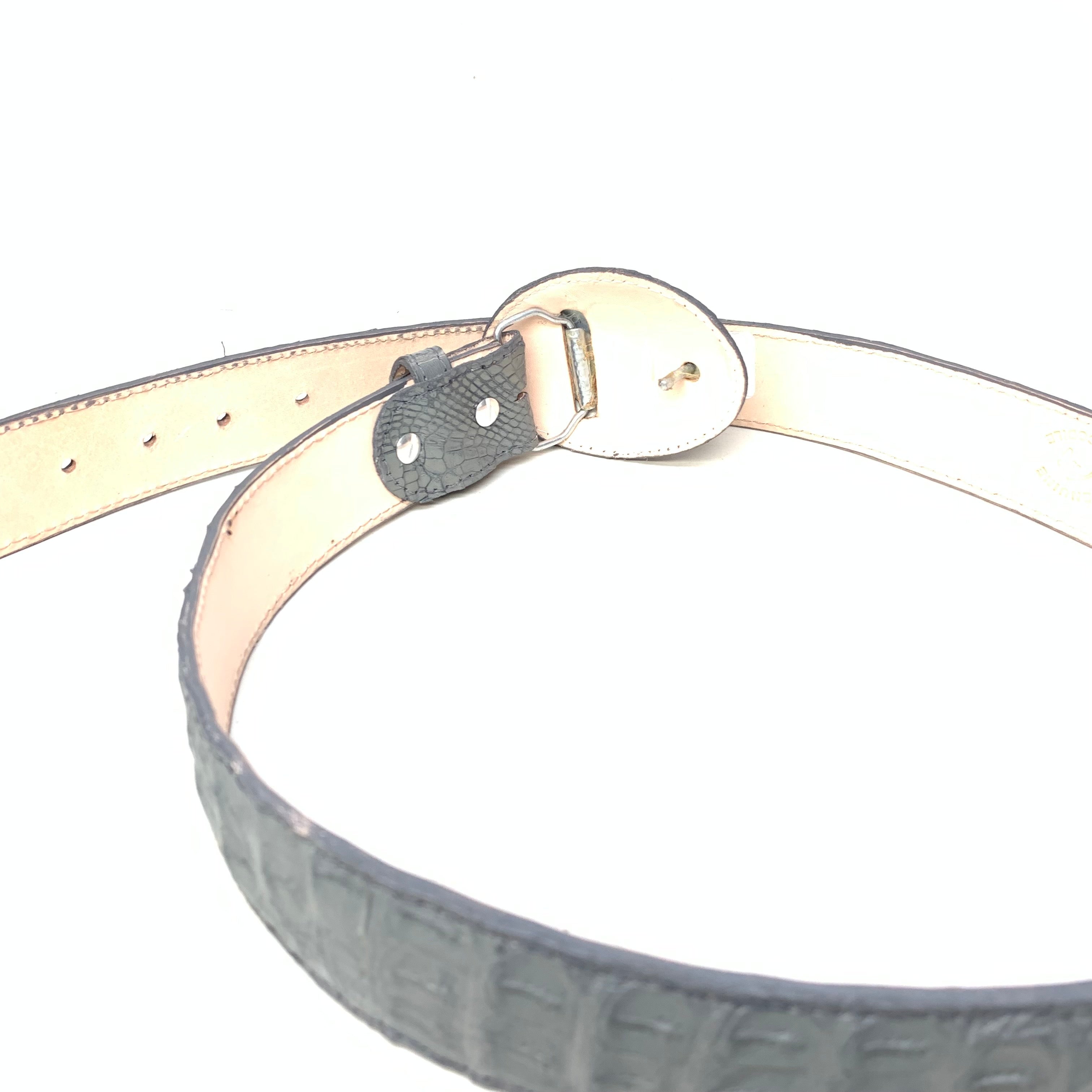 Kashani Gray Crocodile Belt - Dudes Boutique