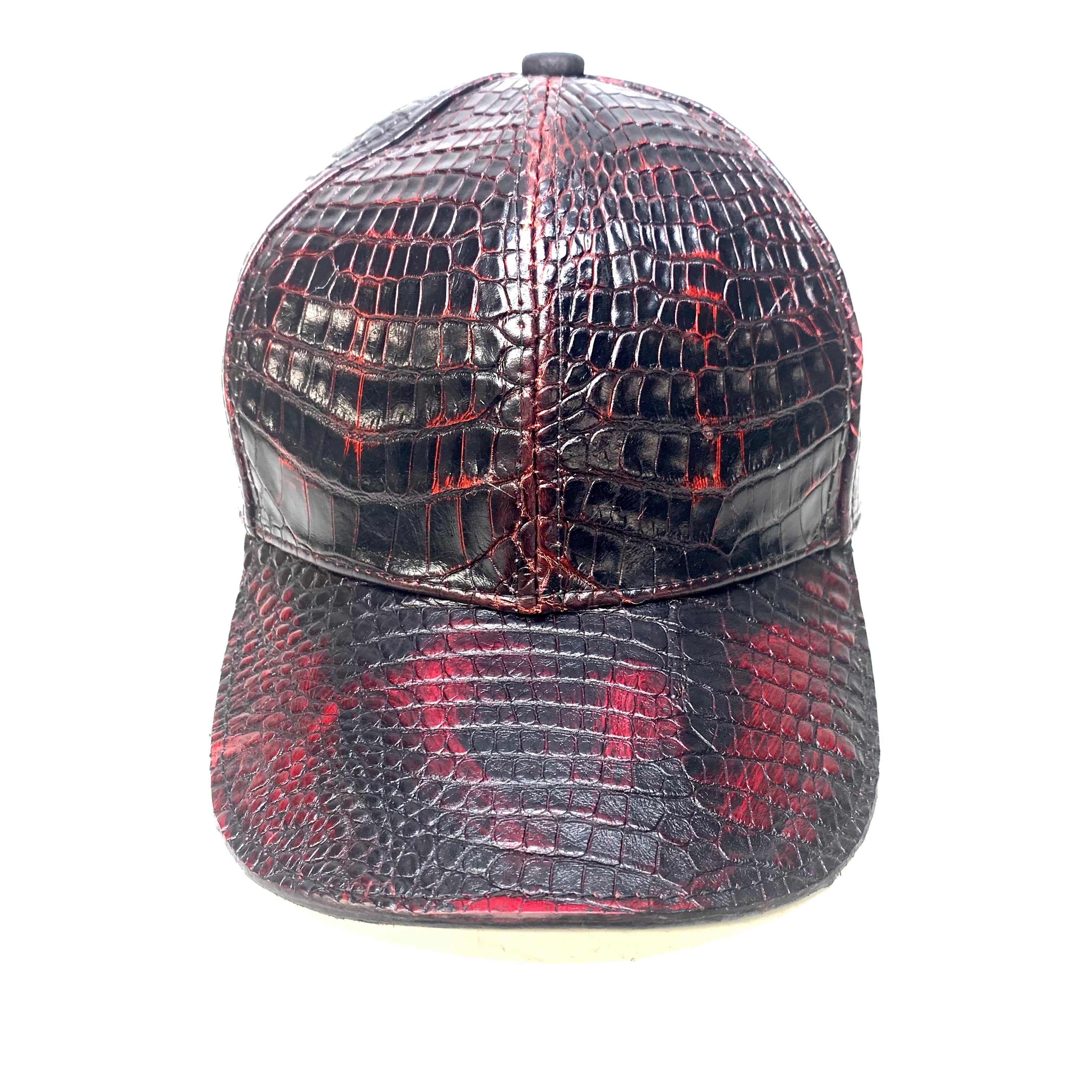 Kashani Black Cherry All Over Alligator Strap-back Hat - Dudes Boutique