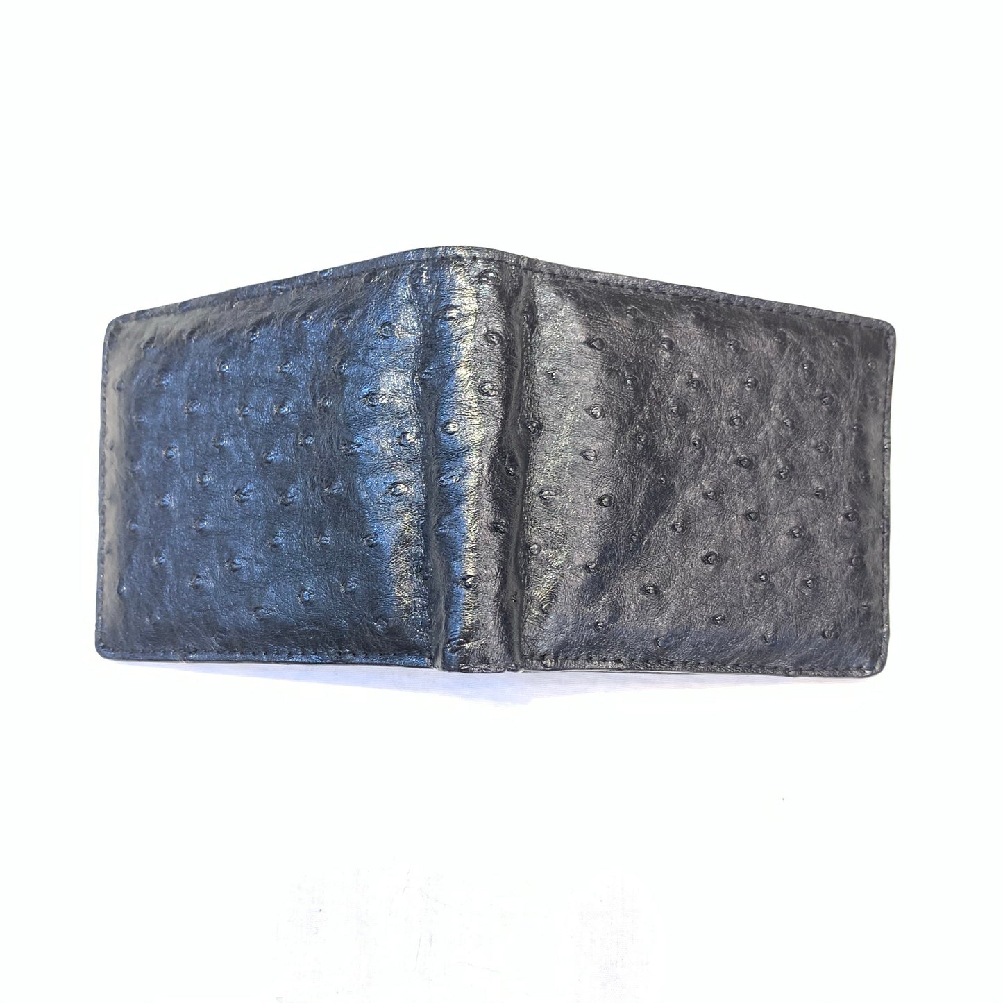 Black Ostrich Quill Bi-fold Wallet - Dudes Boutique