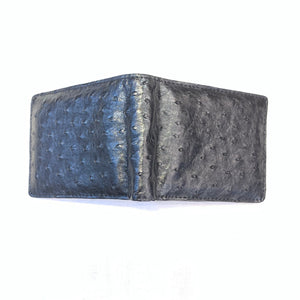 Black Ostrich Quill Bi-fold Wallet - Dudes Boutique