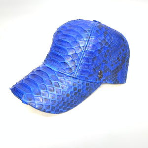 Barya NewYork All-Over Royal Blue Python Strap-Back Base Ball Hat - Dudes Boutique