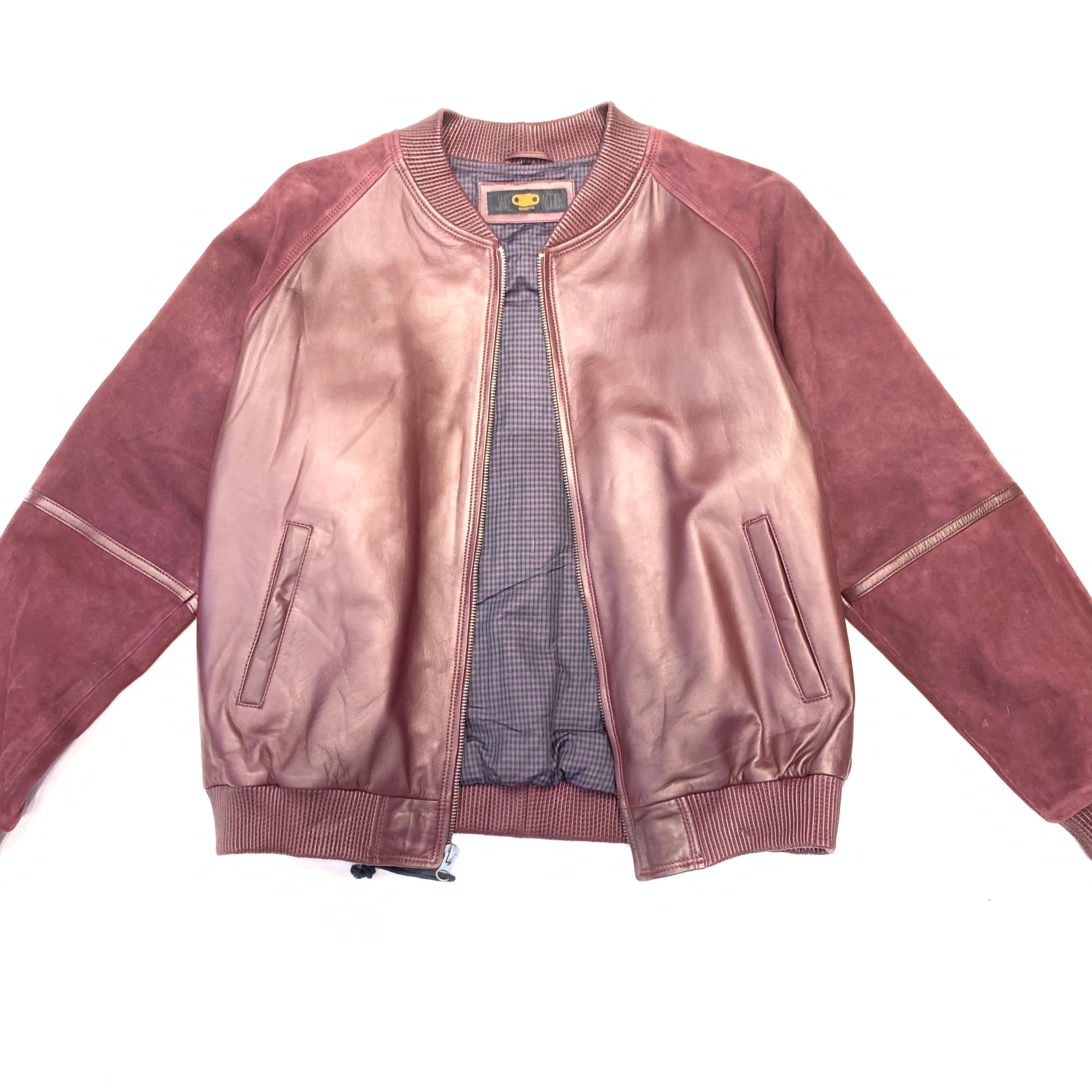 Kashnai Wine Suede Lamb Classic Bomber Jacket - Dudes Boutique