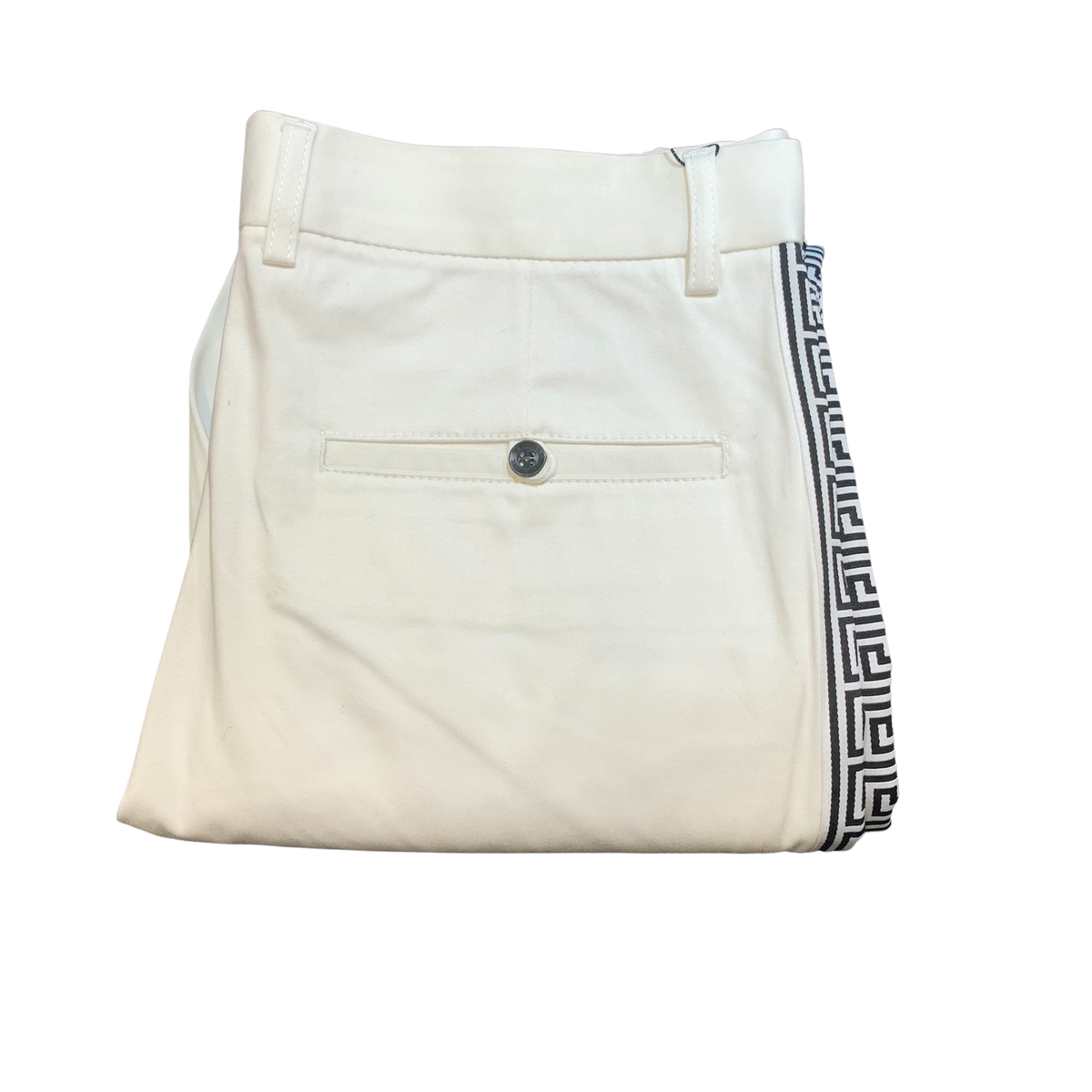 Prestige White/Black Greek Key High-end Pants - Dudes Boutique