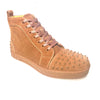 Barabas Men's Camel Suede Spiked High-Top Sneakers - Dudes Boutique