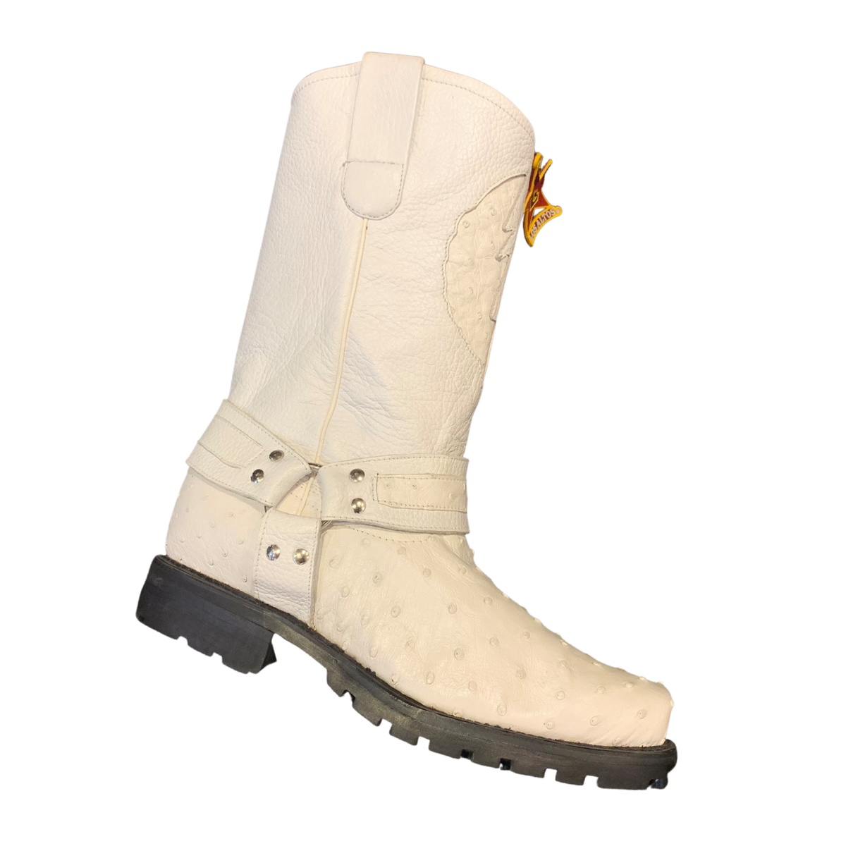 White ostrich 2025 cowboy boots