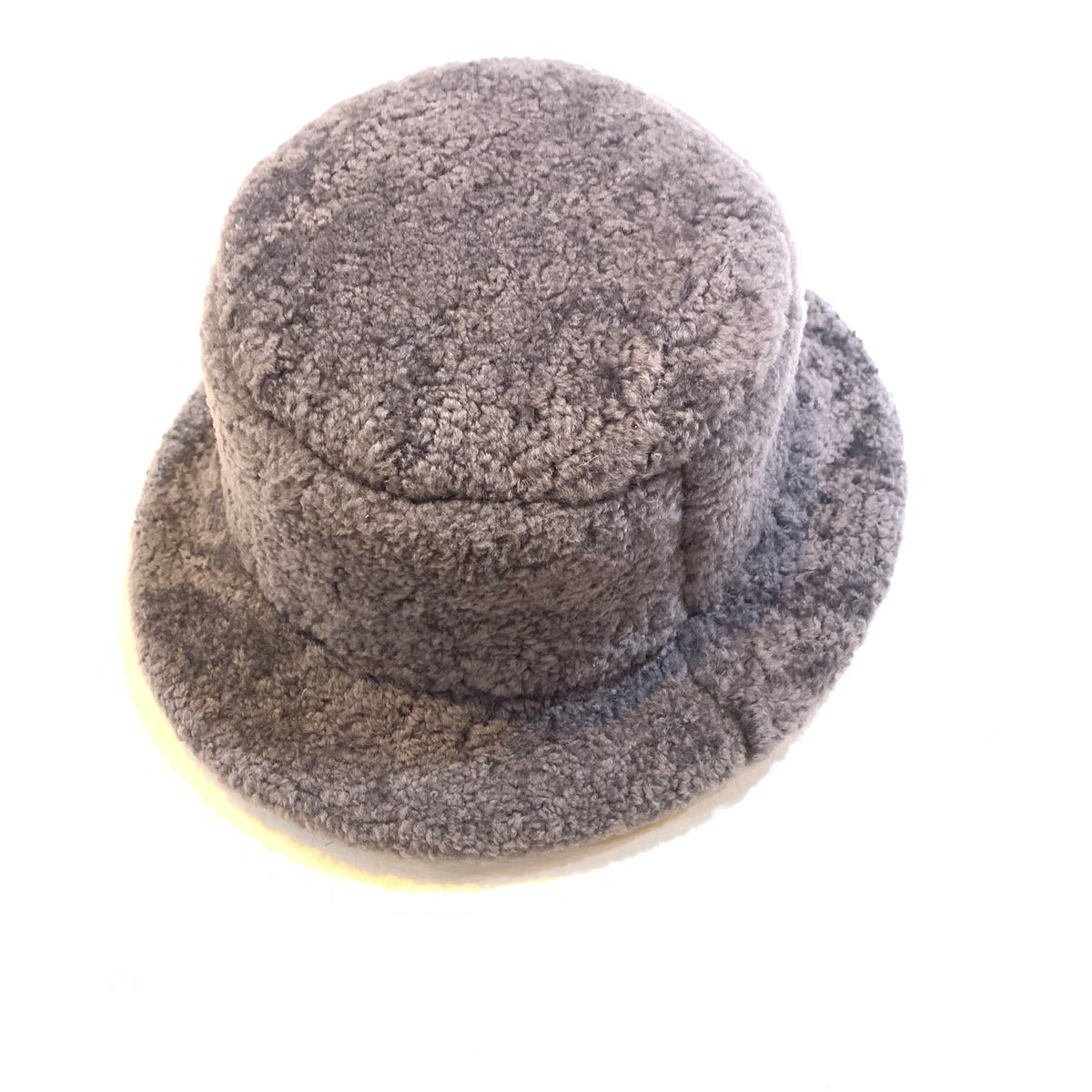Kashani Grey Shearling Fur Bucket Hat - Dudes Boutique