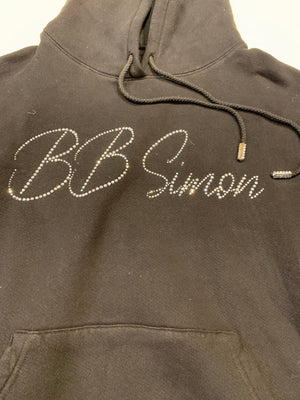 b.b. Simon Signature Black & Chrome Crystal Hoodie - Dudes Boutique