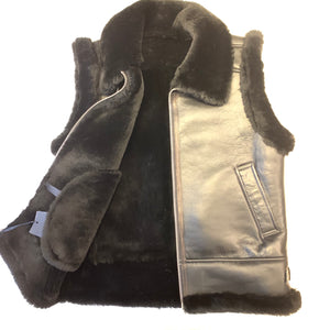 Kashani Jet Black Shearling Vest - Dudes Boutique