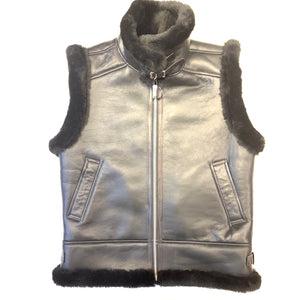 Kashani Jet Black Shearling Vest - Dudes Boutique