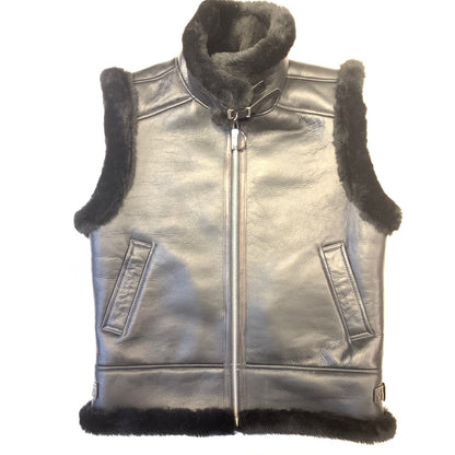 Kashani Jet Black Shearling Vest - Dudes Boutique