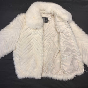 Kashani Women's White Mink Tail Fur Coat - Dudes Boutique