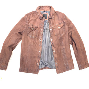 Mauritius Men's Wax Suede Leather Button-Up Jacket - Dudes Boutique