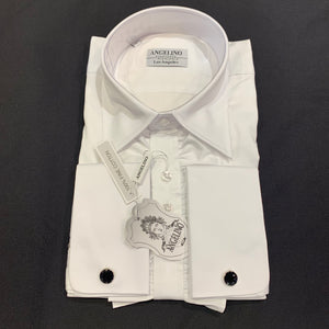 Angelino White Tuxedo Ruffle Button Up Shirt - Dudes Boutique