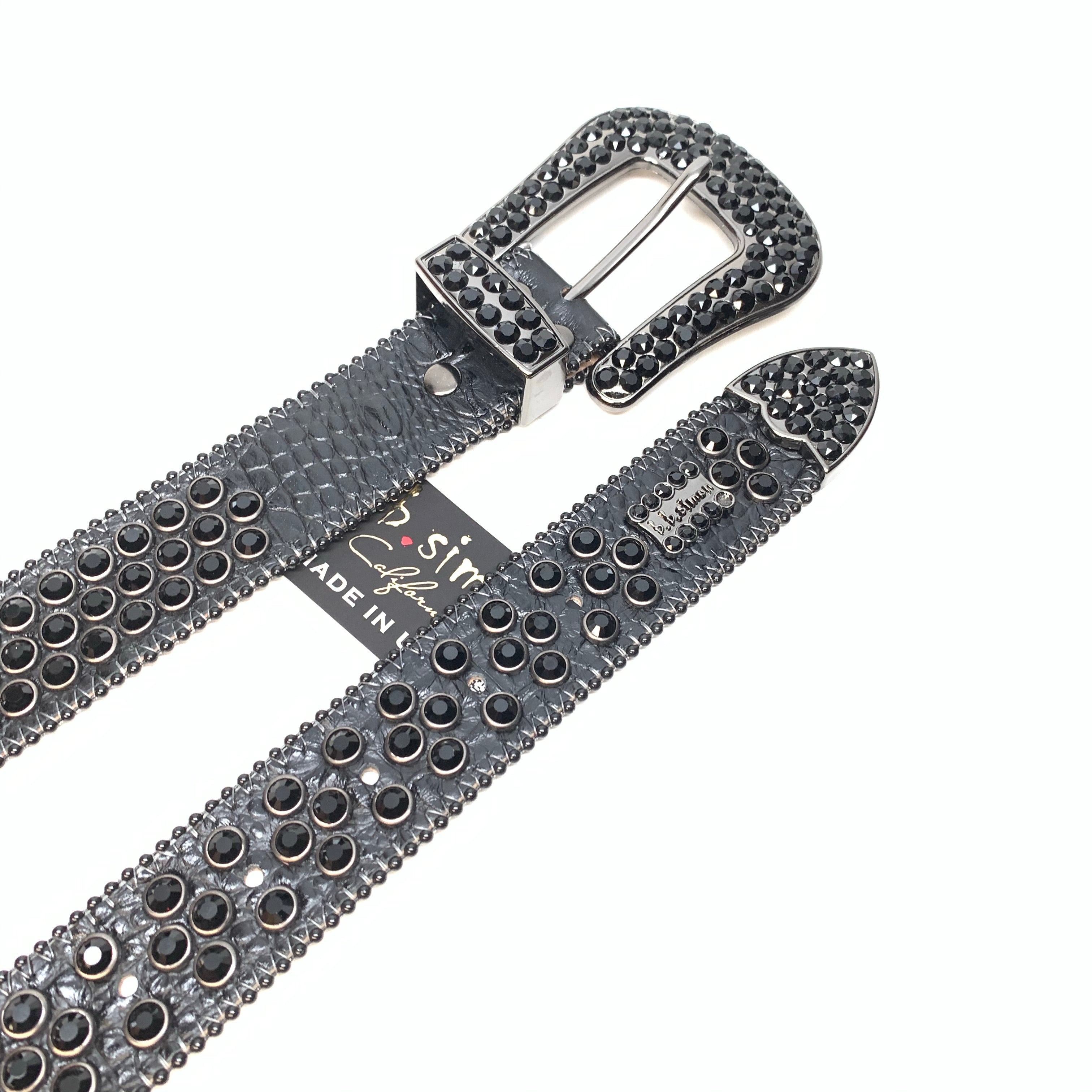 b.b. Simon Blackout Khayyam Fully Loaded Crystal Belt - Dudes Boutique