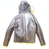 Kashani Brown Double Breast Hooded Fox Shearling Jacket - Dudes Boutique