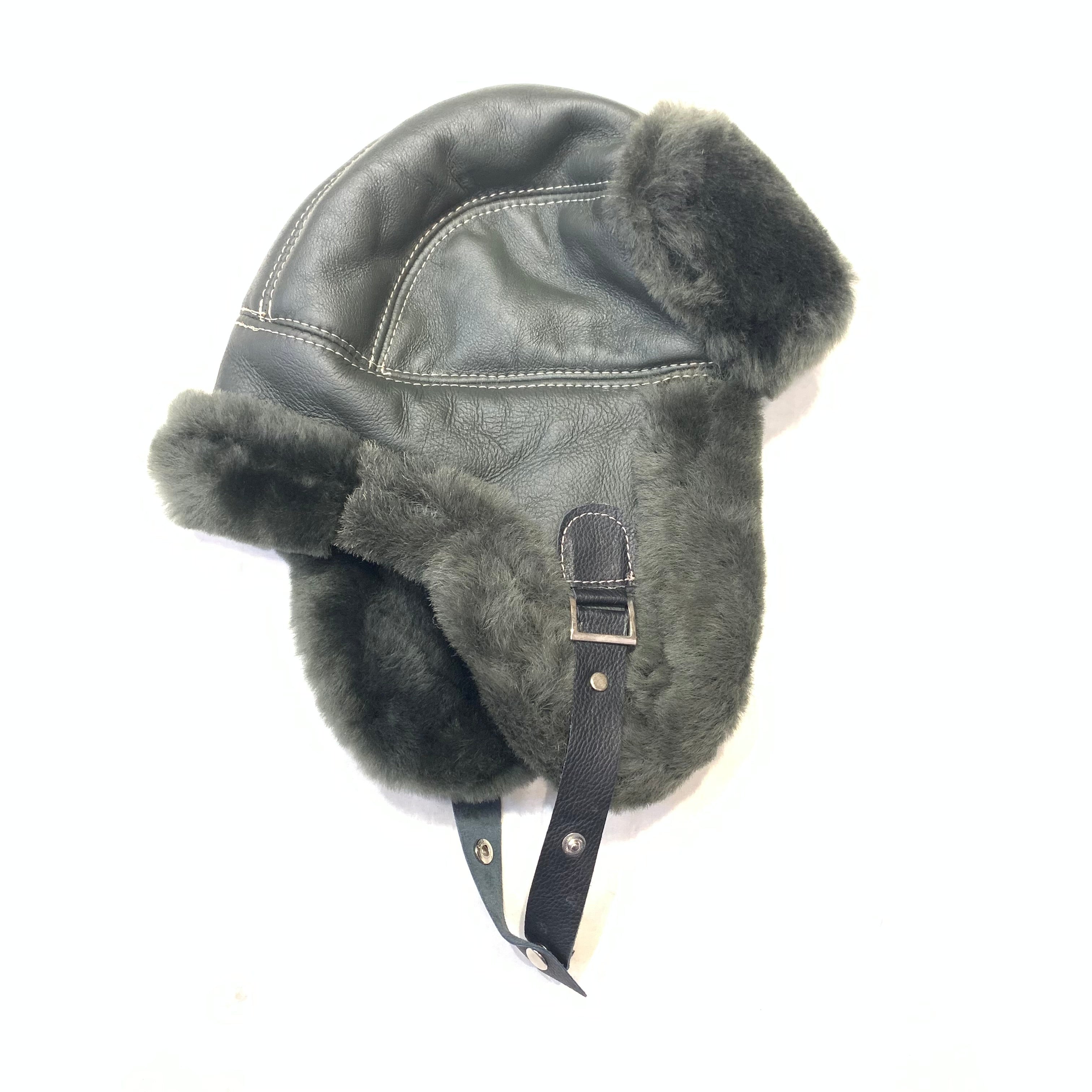 Kashani Olive Green Shearling Aviator Hat - Dudes Boutique