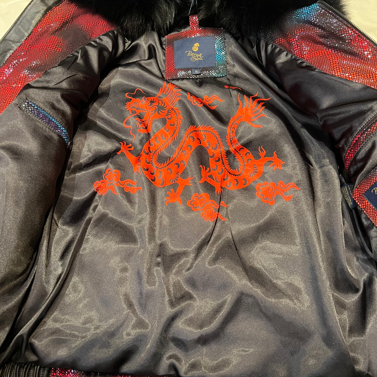 Barya NewYork Multi-Color Quilted Fox Collar Bomber Jacket - Dudes Boutique