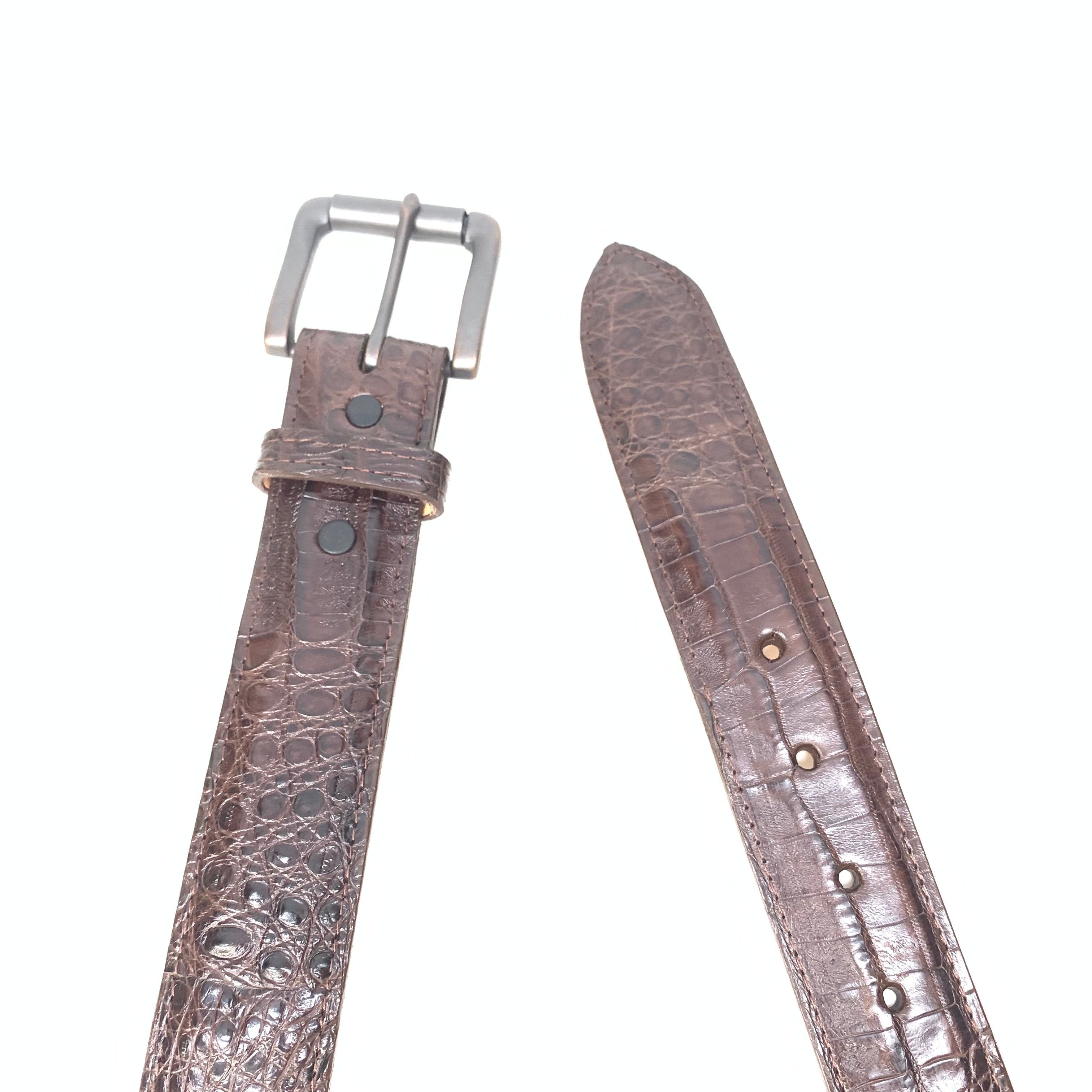 Safari Men's Chocolate Brown Crocodile Belt - Dudes Boutique