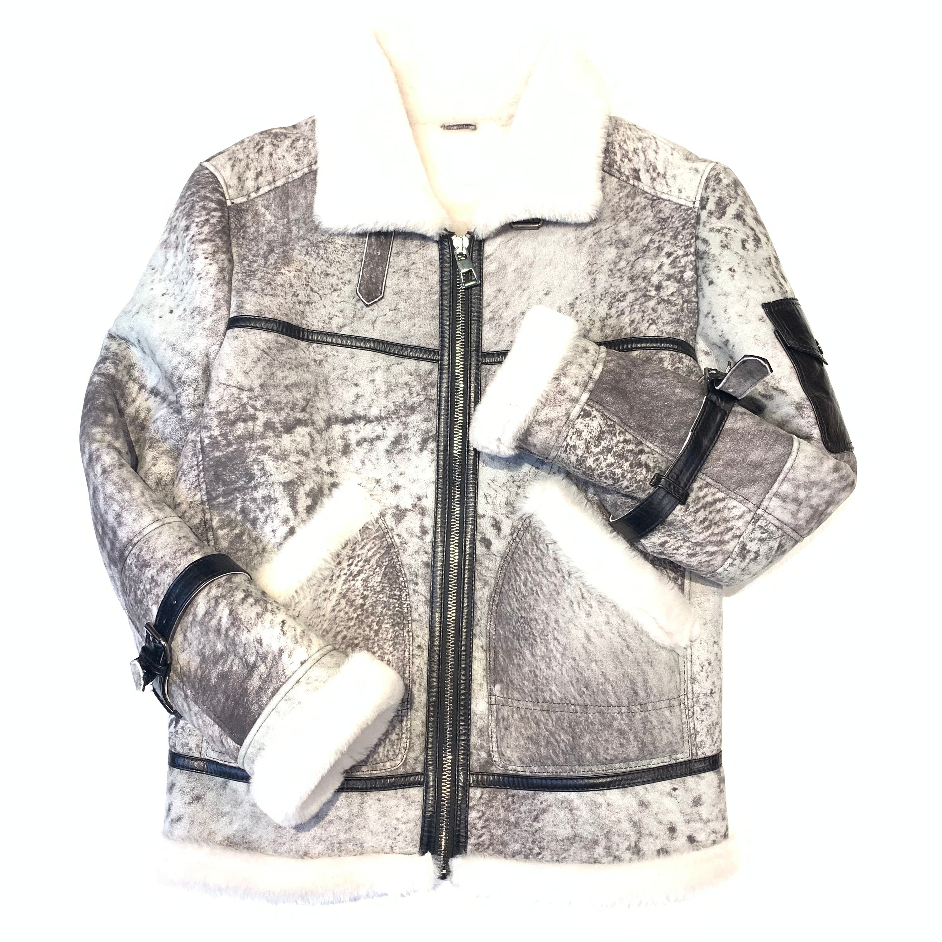 Daniels Leather Ladies Charcoal Shearling Jacket - Dudes Boutique