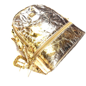 b.b. Simon Medium Metallic Backpack - Gold - Dudes Boutique