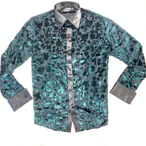 Barabas SOPHISTICATED Emerald Shine Button Up Shirtj - Dudes Boutique