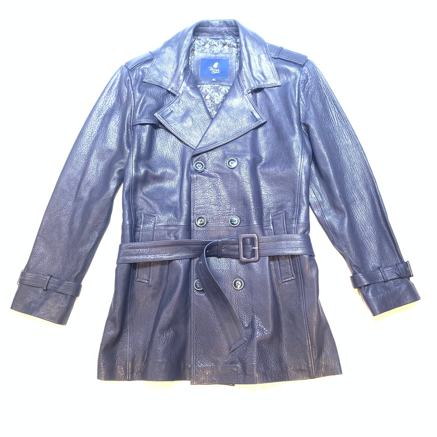 Barya NewYork Navy Lambskin Trench Jacket - Dudes Boutique