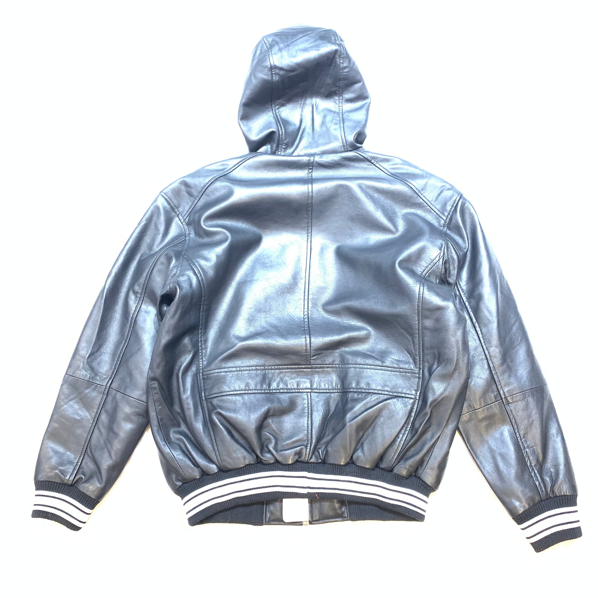 Jakewood Black Lambskin Hooded Bomber Jacket - Dudes Boutique