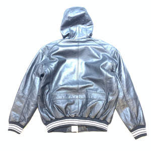 Jakewood Black Lambskin Hooded Bomber Jacket - Dudes Boutique