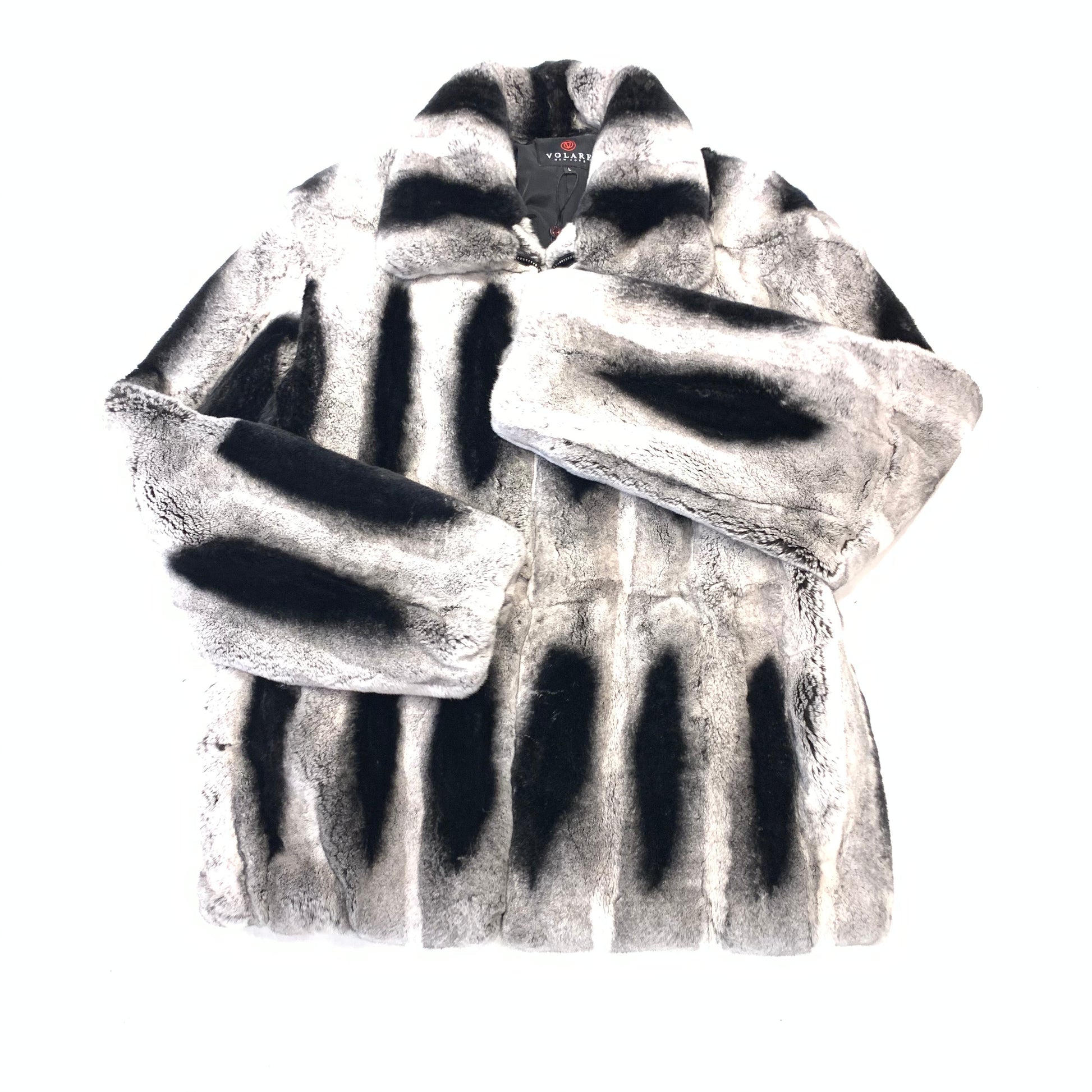 Volare Men's Rex Rabbit Chinchilla Fur Coat - Dudes Boutique