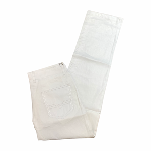 Prestige White Double Stitch Linen Pants - Dudes Boutique