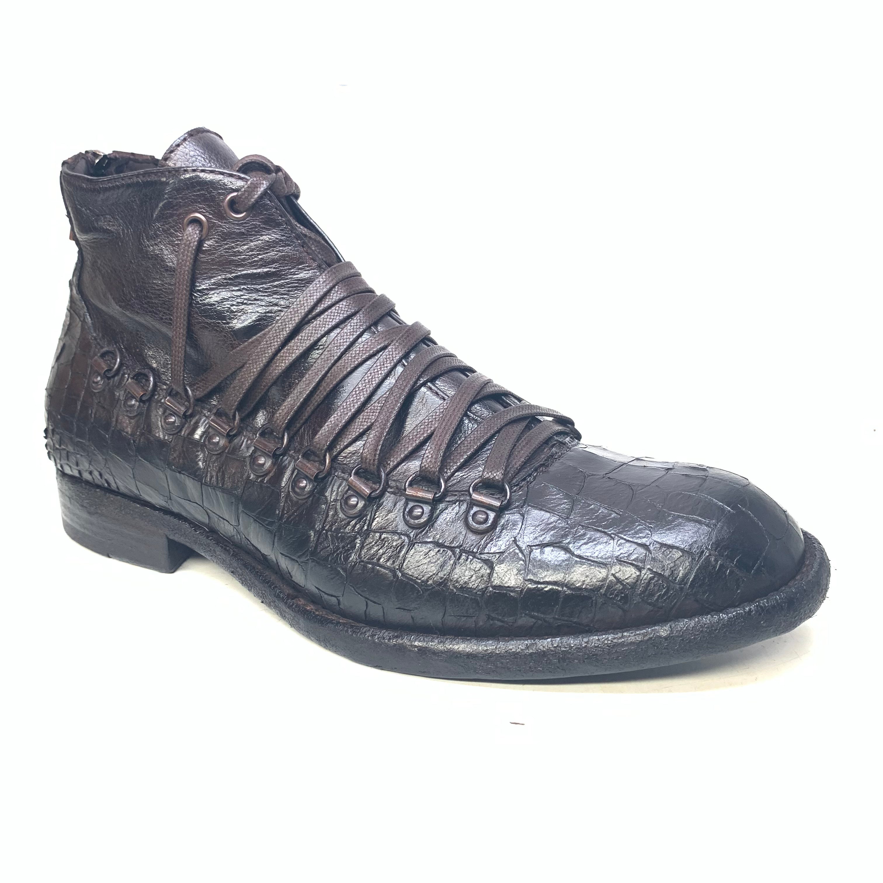 Jo Ghost Multi Lace Alligator Low-cut Boots - Dudes Boutique