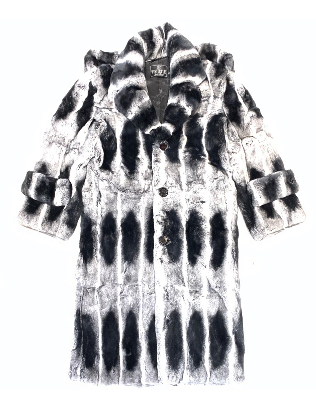 Kashani Men's 3/4  Rex Chinchilla Trench Fur Coat - Dudes Boutique