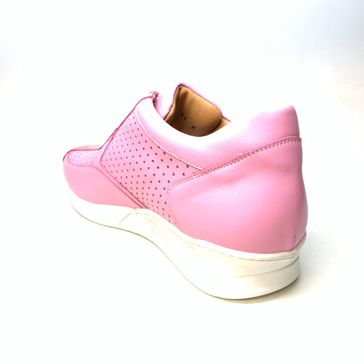 Mauri M770 Pink Crocodile Perforated Nappa Leather Sneaker - Dudes Boutique