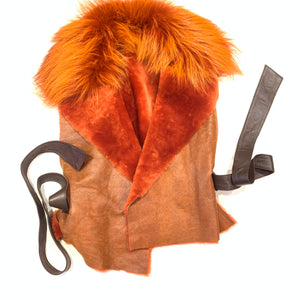 Kashani Ladies Rust Strap Shearling Vest - Dudes Boutique