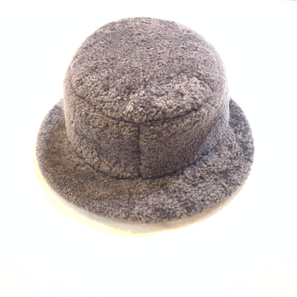 Kashani Grey Shearling Bucket Hat - Dudes Boutique