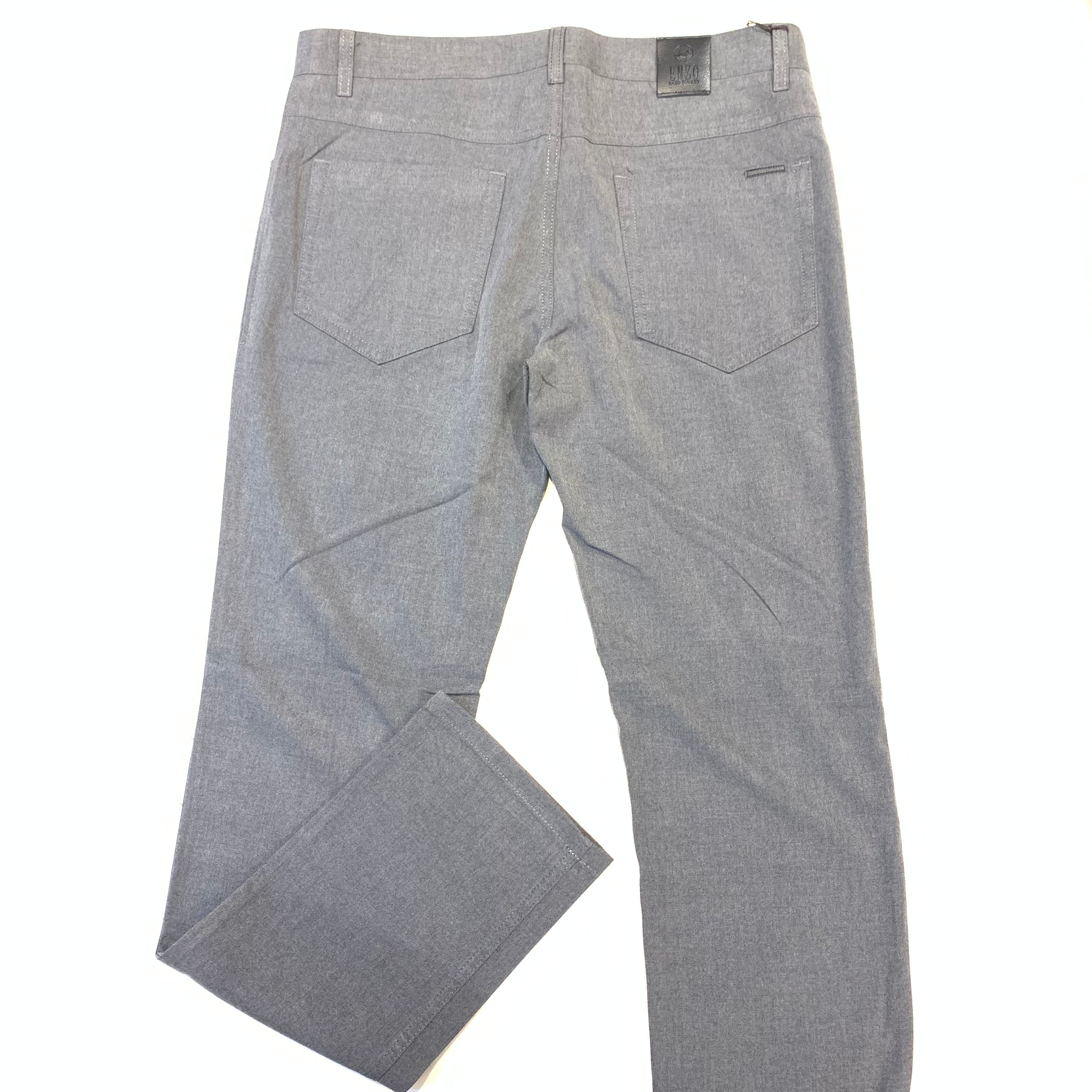 Enzo Grey LEO-12 High End Denim Trousers - Dudes Boutique