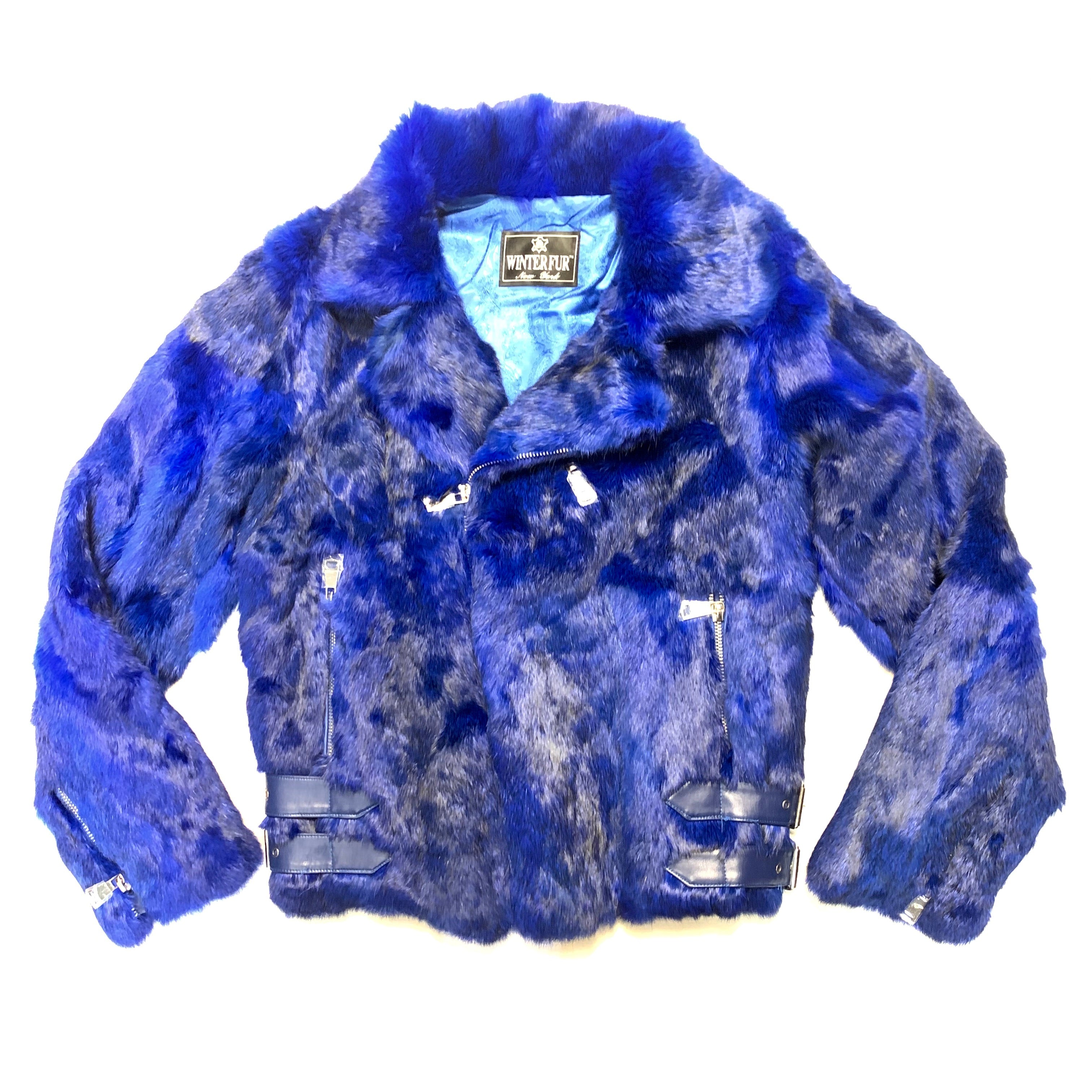 Kashani Blue Rabbit Biker Jacket - Dudes Boutique