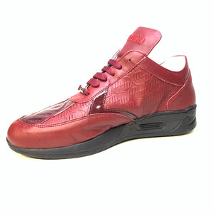 Mauri M770 Wine Burgundy Crocodile Sneakers - Dudes Boutique