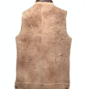 Kashani Brown Crocodile Suede Shearling Vest - Dudes Boutique