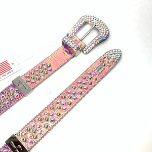 b.b. Simon 'Nebula Two Tone' Big B Studded Crystal Belt - Dudes Boutique