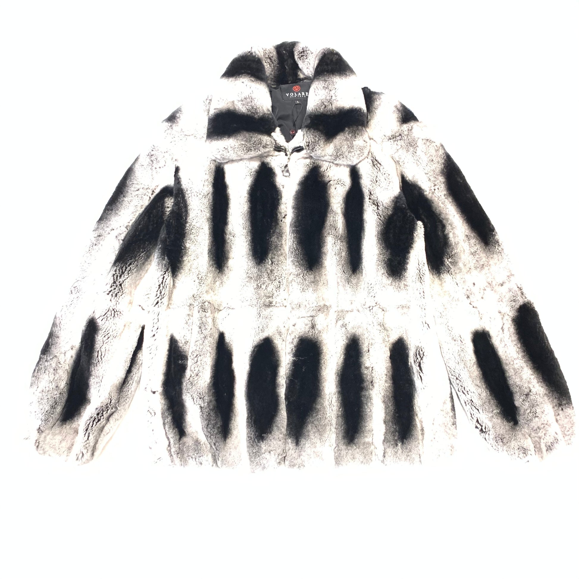 Volare Men's Rex Rabbit Chinchilla Fur Coat - Dudes Boutique