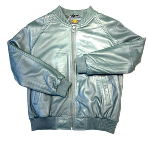 Kashani Forest Green Naked Lambskin Bomber Jacket - Dudes Boutique