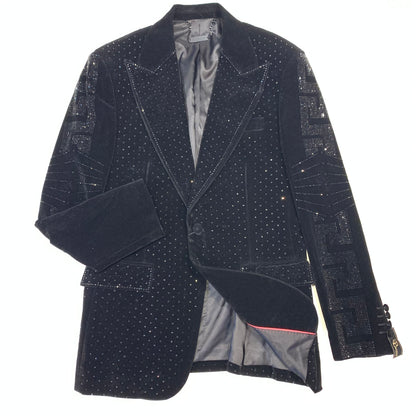 Barocco Black Milan Suede Crystal Blazer - Dudes Boutique