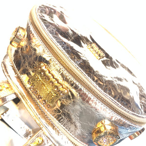 b.b. Simon Medium Metallic Backpack - Gold - Dudes Boutique