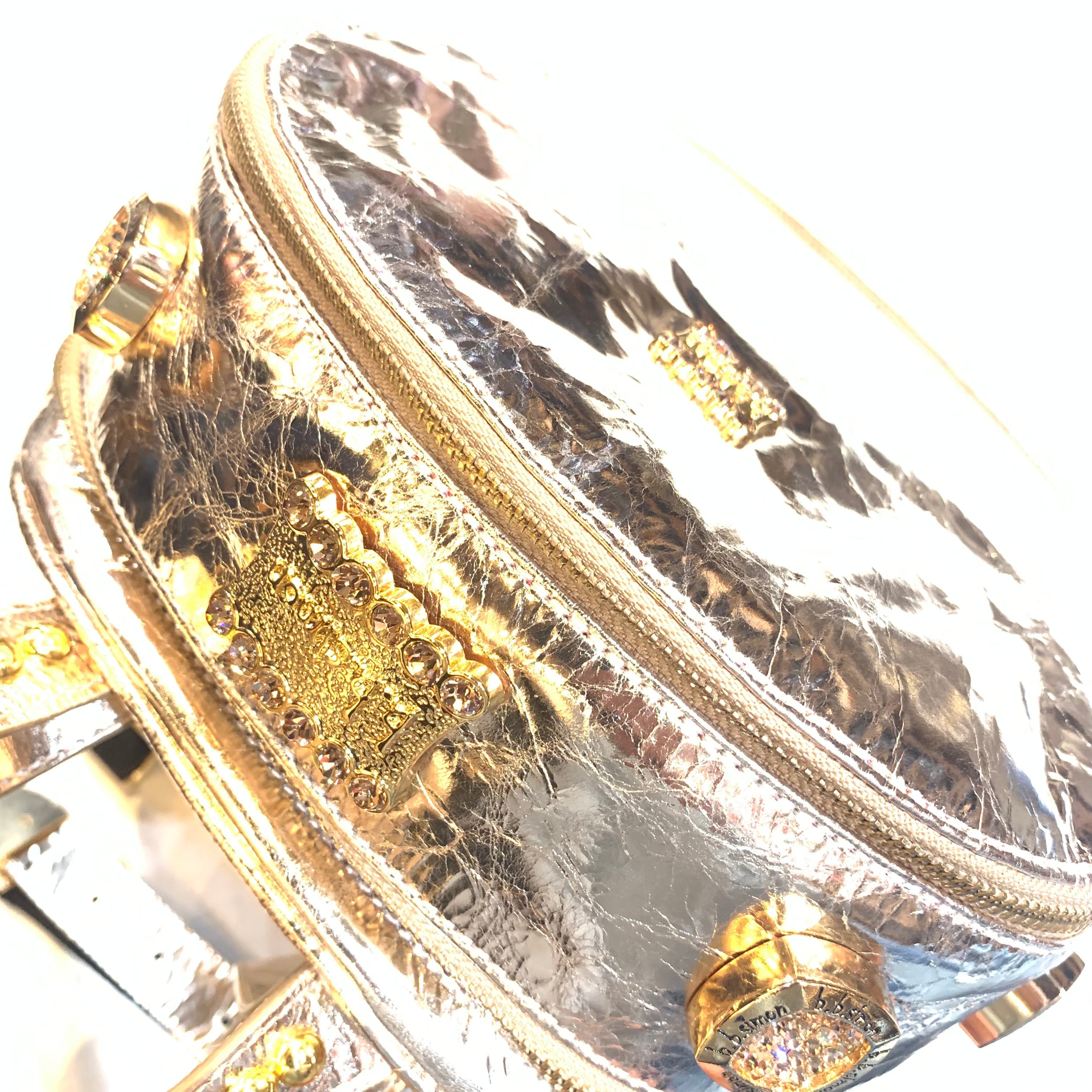 b.b. Simon Medium Metallic Backpack - Gold - Dudes Boutique