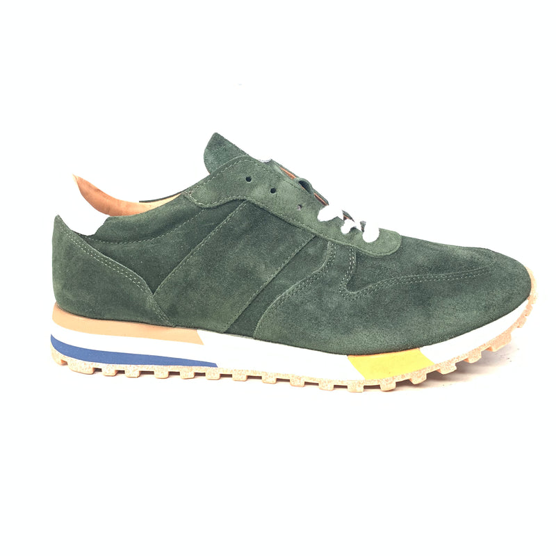 Sigotto Olive High-end Suede Leather Sneakers - Dudes Boutique