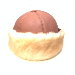 Kashani Natural Shearling Skull Cap Hat - Dudes Boutique