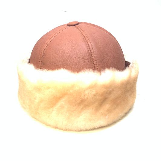 Kashani Natural Shearling Skull Cap Hat - Dudes Boutique
