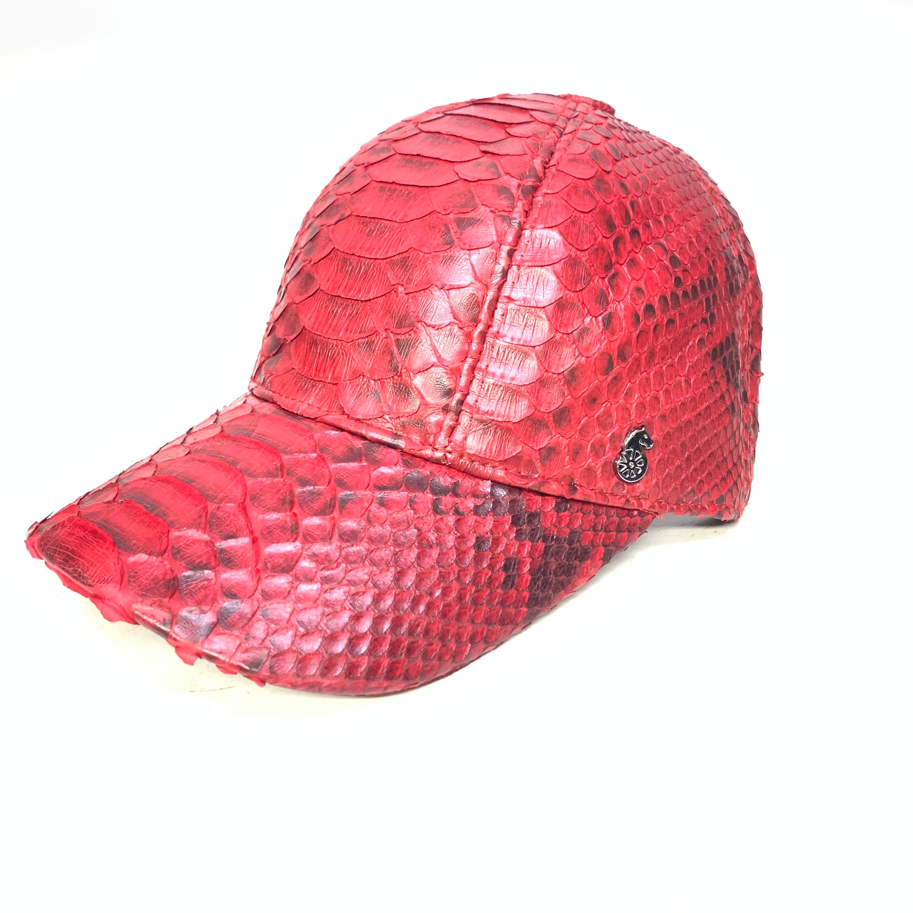 Barya NewYork All-Over Red Python Strap-Back Base Ball Hat - Dudes Boutique