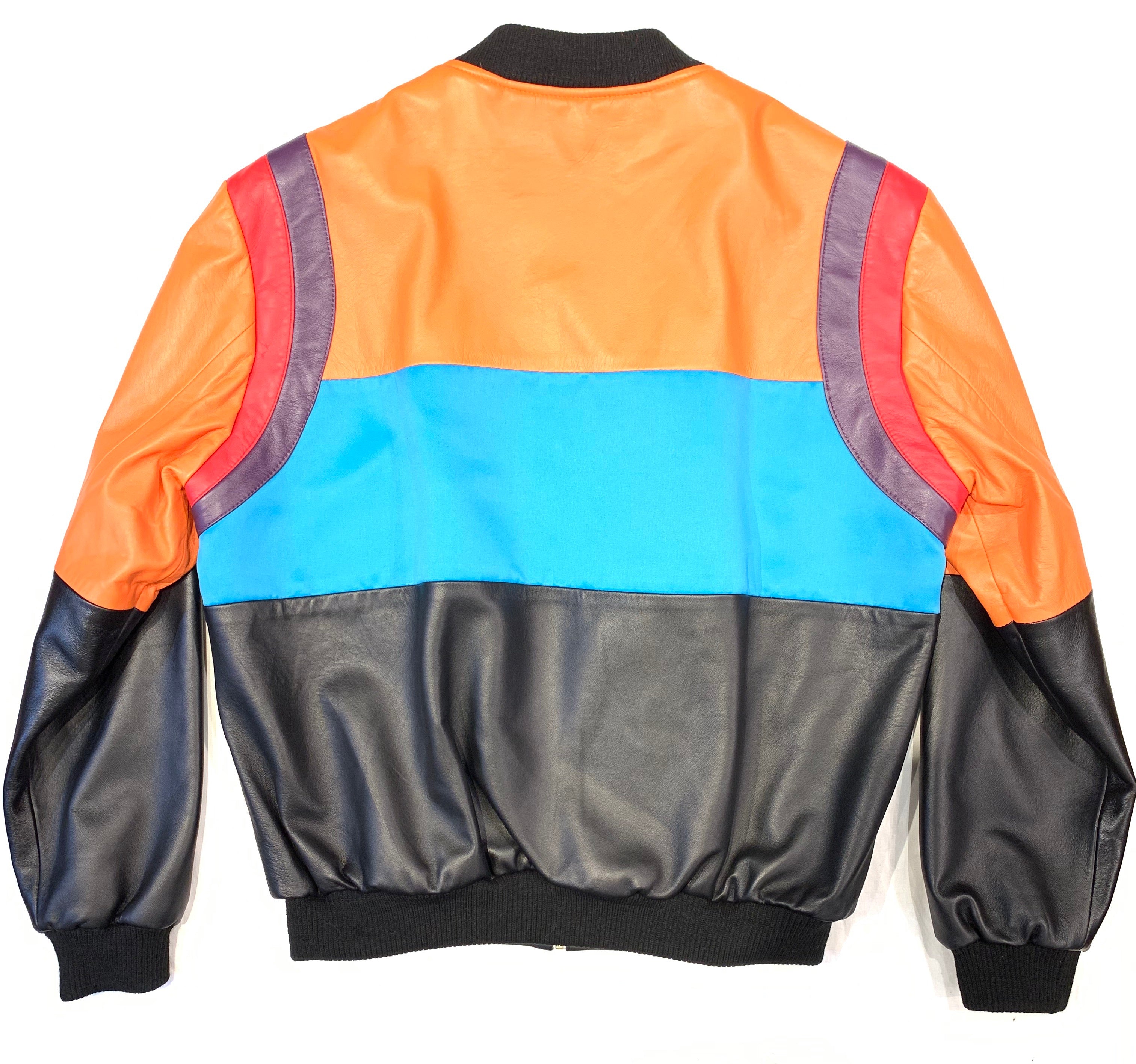 Kashani ColorBlock Lambskin MA-1 Bomber Jacket - Dudes Boutique